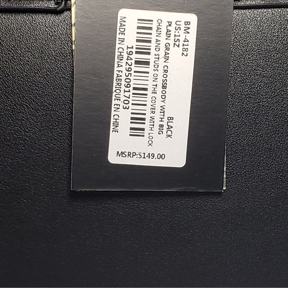 Badgley Mischka Black Purse or Crossbody with Goldtone studs and logo - Picture 5 of 16